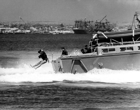 Jump from jet boat